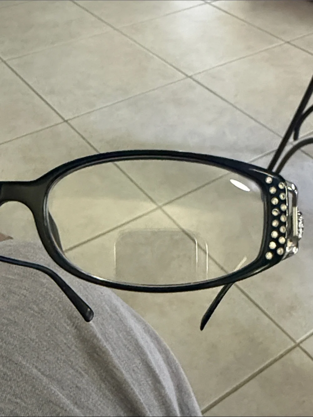 Versace Black Women's Rhinestone Frame